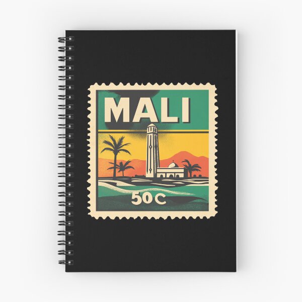 Item preview, Vintage Mali Postage Stamp Art - Sahelian Mosque & Desert Oasis designed and sold by tiigerdad.