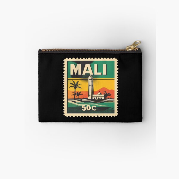 Item preview, Vintage Mali Postage Stamp Art - Sahelian Mosque & Desert Oasis designed and sold by tiigerdad.