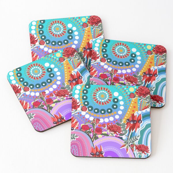 Item preview, Aboriginal Urban  Sturt’s Desert Pea And Waratah designed and sold by AboriginalartVI.