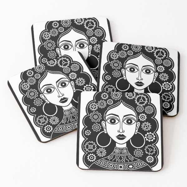 Item preview, Strong Woman Linocut Empowerment Portrait Art  designed and sold by  Ojo de Lilith.