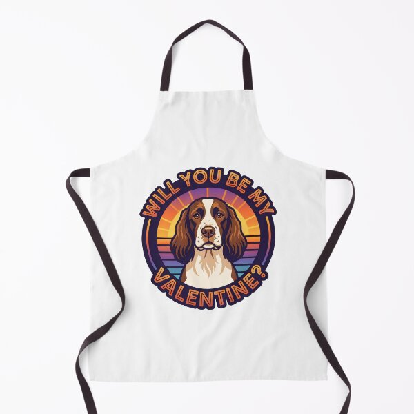 Item preview, Retro 80s Sunset English Springer Spaniel - Will You Be My Valentine? designed and sold by M1234s.