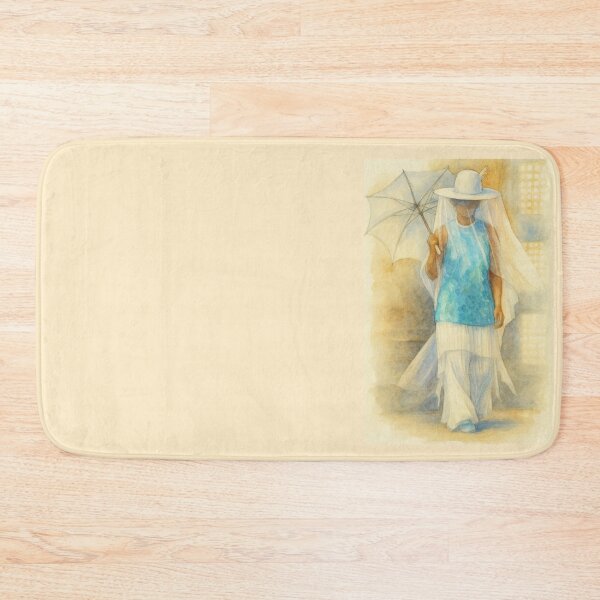 Item preview, Mysterious Woman in White Veil and Umbrella Watercolor Art designed and sold by Urban-InkStudio.