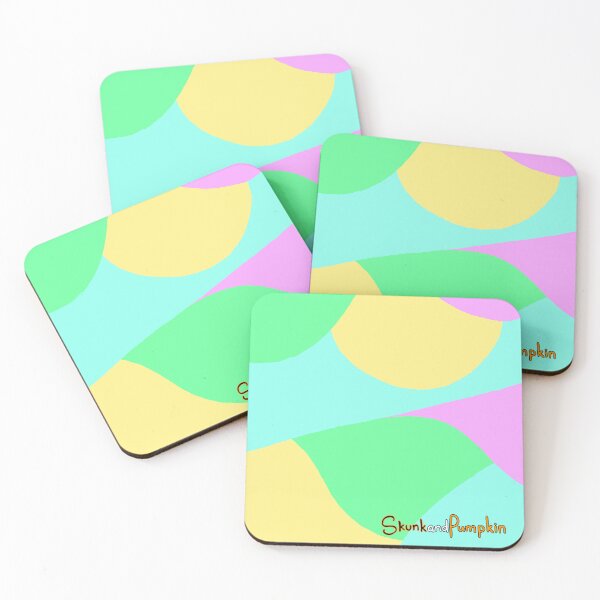 Item preview, Neon pastel wave block colour pattern designed and sold by skunkandpumpkin.