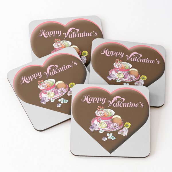 Item preview, Happy Valentine's with a Sweet Chocolate Heart and Macarons  designed and sold by cremedecolor.