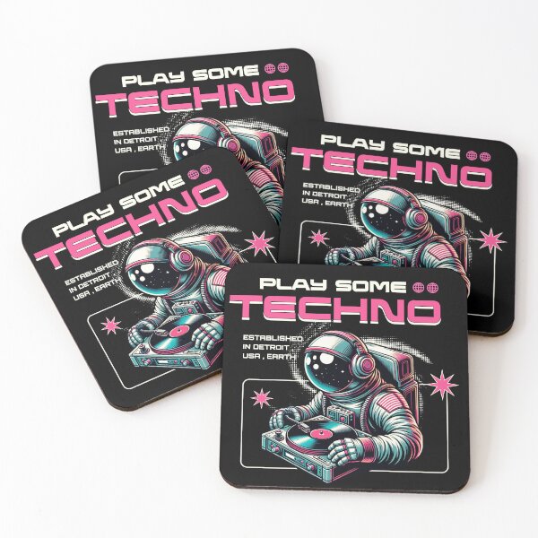 Item preview, TECHNO  - Play Some Astronaut (White)  designed and sold by Discothreadz.