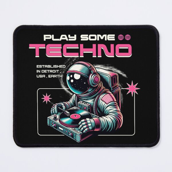 Item preview, TECHNO - Play Some Astronaut (White) designed and sold by Discothreadz.