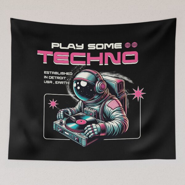 Item preview, TECHNO  - Play Some Astronaut (White)  designed and sold by Discothreadz.