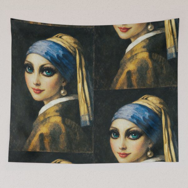 Item preview, Girl with a Pearl Earring Inspired Baroque Art Print designed and sold by SoulArtSara.