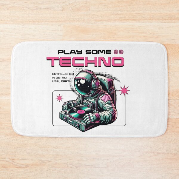 Item preview, TECHNO  - Play Some Astronaut (Black)  designed and sold by Discothreadz.