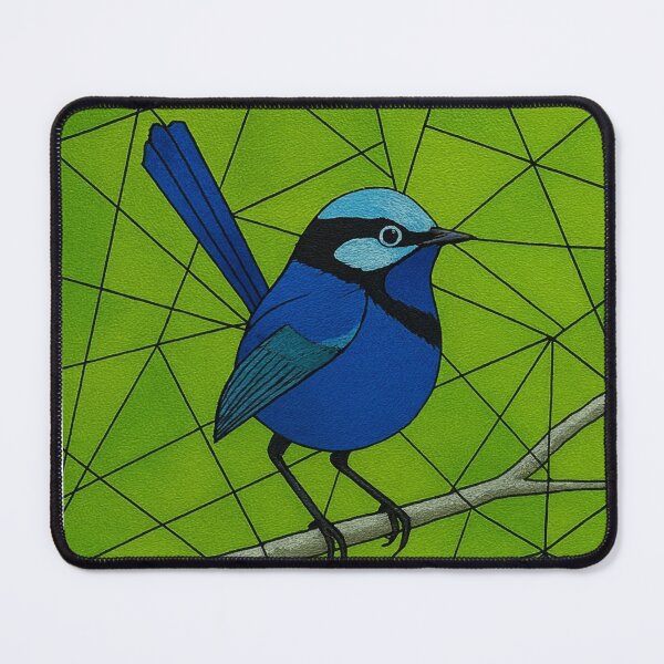 Item preview, Australian Wildlife Pop Art Design - Superb Fairy-wren Blue Bird Print designed and sold by WildPaletteMM.