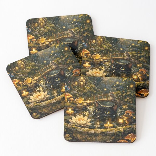 Item preview,  black product Magic lingers where moonlight meets the pond designed and sold by vadenhannige46.