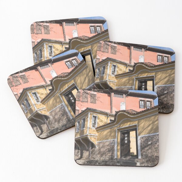Item preview, Steep Cobblestoned Street with Charming Historical Houses in Plovdiv designed and sold by Georgia Mizuleva.