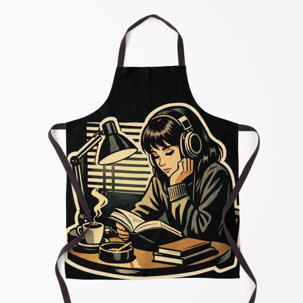 Item preview, Book Lover Lofi Girl – Desk Lamp Evening Reading – gift for book lovers • Retro Comics • Vintage Halftone designed and sold by JacobKAurumhead.