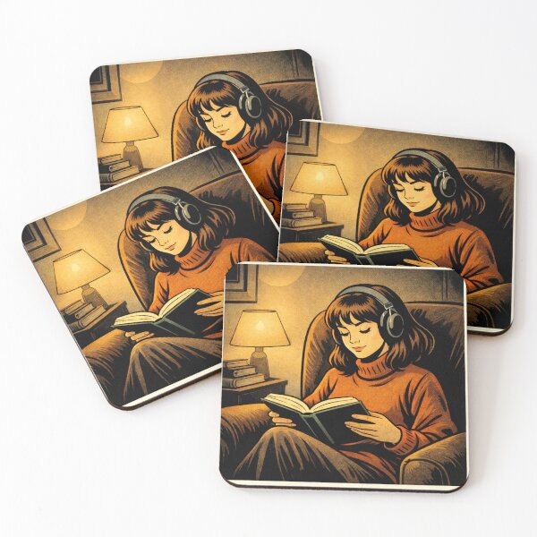 Item preview, Book Lover Lofi Girl – Cozy Armchair Evening Reading – gift for book lovers • Retro Comics • Vintage Halftone designed and sold by JacobKAurumhead.