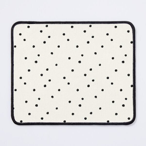 Item preview, Dainty textured small black polka dot tossed on ivory white designed and sold by PrettywithColor.