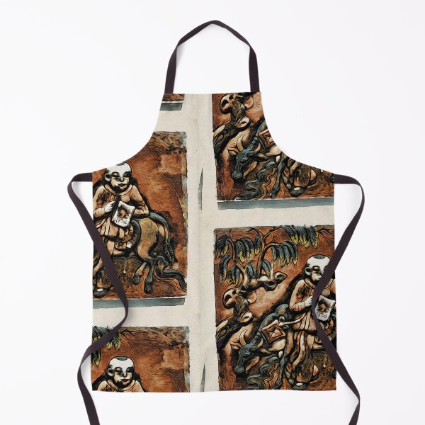 Item preview, Monk on water buffalo by the stream / Swiss Artwork Photography designed and sold by Raphael Wolf.