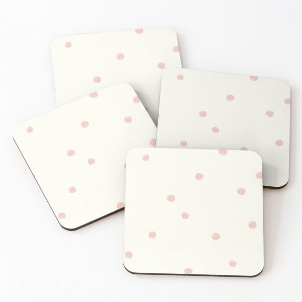 Item preview, Dainty small rough textured dusty pink polka dot tossed on ivory white designed and sold by PrettywithColor.