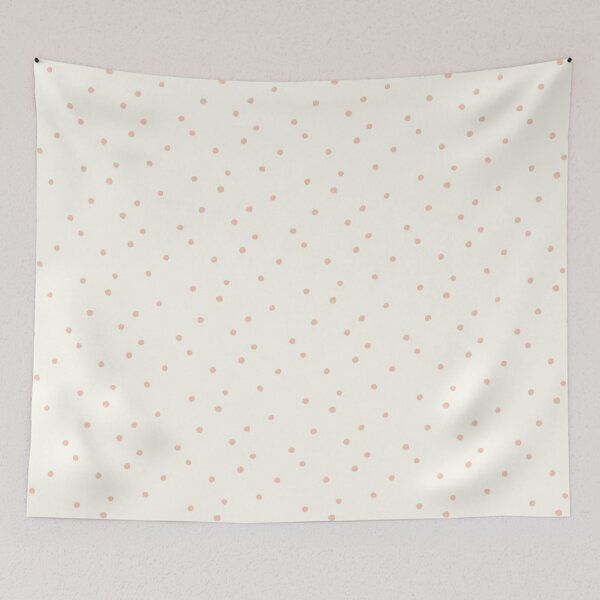 Item preview, Dainty small rough textured dusty pink polka dot tossed on ivory white designed and sold by PrettywithColor.