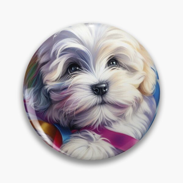Item preview, Fluffy Coton de Tulear Puppy with Colorful Ribbons designed and sold by Wags & Tails.