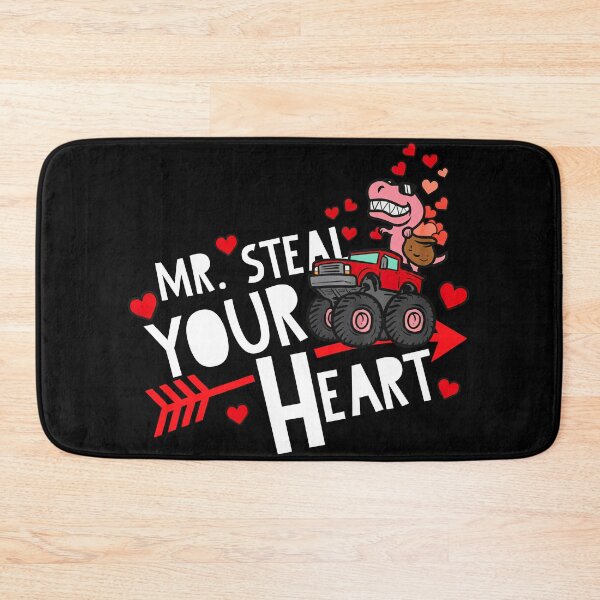 Item preview, Mr. Steal Your Heart – Funny Valentine’s Dinosaur & Monster Truck Design for Boys designed and sold by LashondaGreen89.