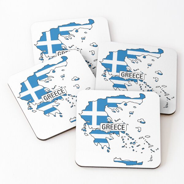 Item preview, GREECE Flag Map designed and sold by Amy's pet prints.