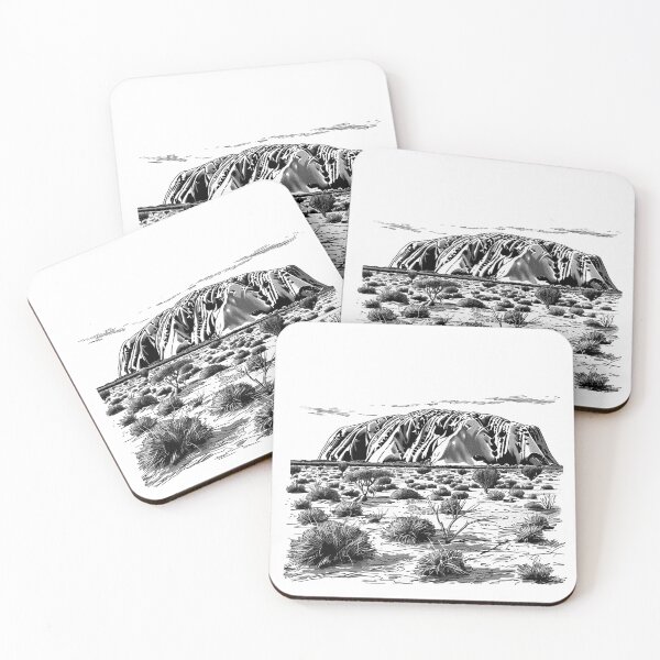 Item preview, Uluru (Ayers Rock) – Australian Outback Landscape Line Art designed and sold by inkoutninja.