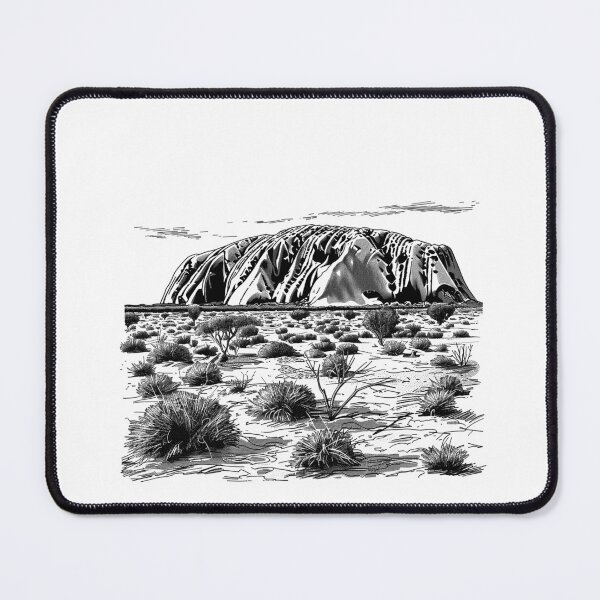 Item preview, Uluru (Ayers Rock) – Australian Outback Landscape Line Art designed and sold by inkoutninja.