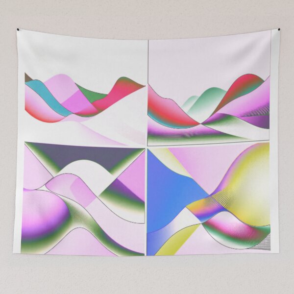 Item preview, four currents moonarized 7 colorful geometric abstract design designed and sold by SmashingDeals.