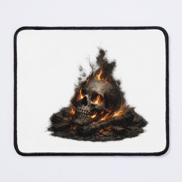 Item preview, Burning Skull with Flames Dark Art designed and sold by jgvisualarts.