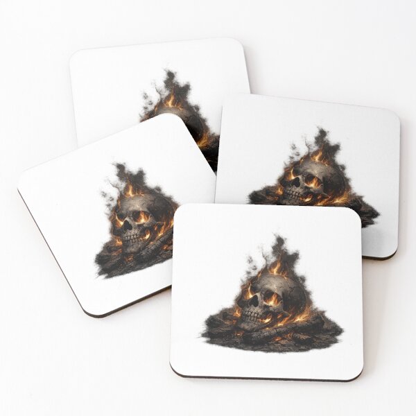 Item preview, Burning Skull with Flames Dark Art designed and sold by jgvisualarts.