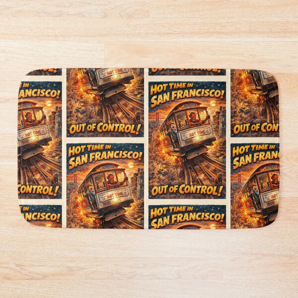 Item preview, Hot Time in San Francisco with Devil Riding Cable Car designed and sold by PIXEL POP DESIGNS - Beyond the Norm!.