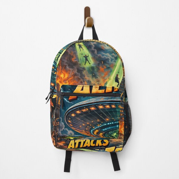 Item preview, Attack of Alien UFO - Attacks on San Francisco poster designed and sold by PIXEL POP DESIGNS - Beyond the Norm!.