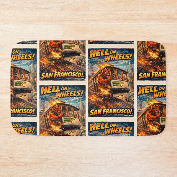 Item preview, Hot Wheels in San Francisco with Devil Riding Cable Car designed and sold by PIXEL POP DESIGNS - Beyond the Norm!.