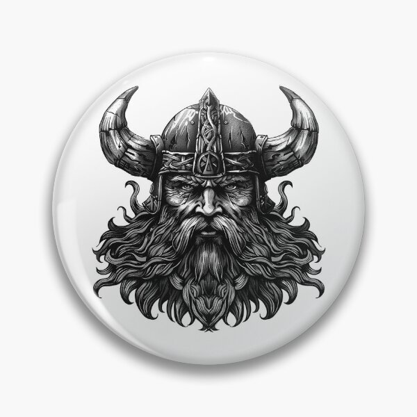 Item preview, Viking Warrior Head – Norse Mythology Line Art Illustration designed and sold by inkoutninja.