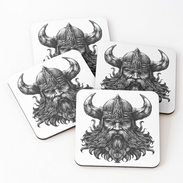 Item preview, Viking Warrior Head – Norse Mythology Line Art Illustration designed and sold by inkoutninja.