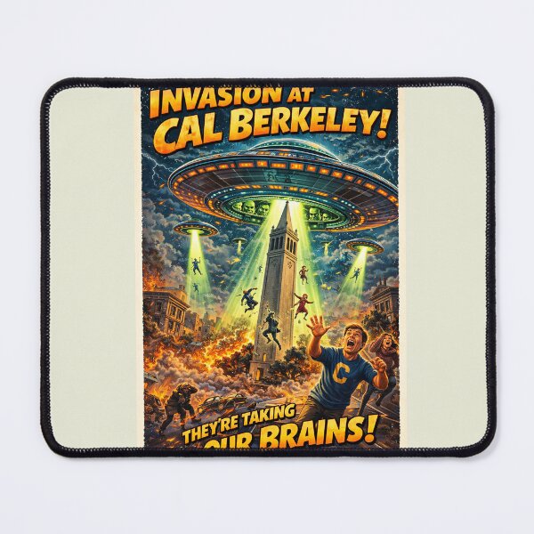 Item preview, Aliens invade Berkeley, California comic book poster - they are taking our brains. designed and sold by PIXEL POP DESIGNS - Beyond the Norm!.