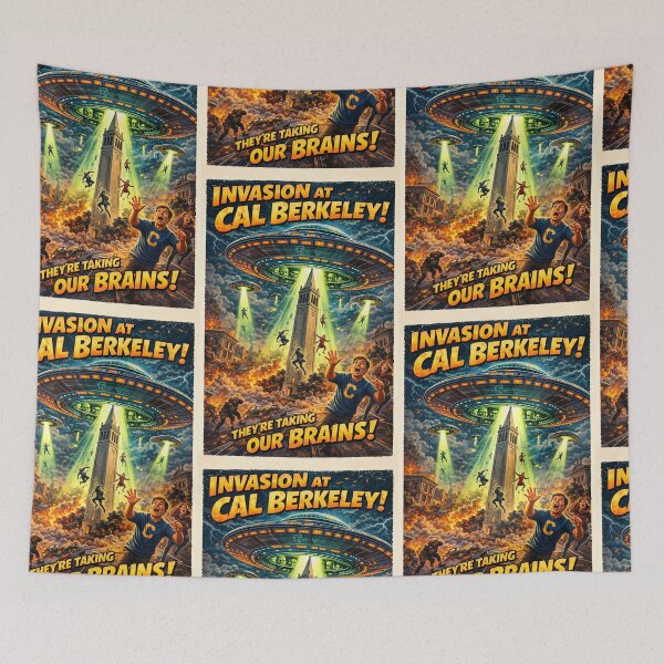 Item preview, Aliens invade Berkeley, California comic book poster - they are taking our brains. designed and sold by PIXEL POP DESIGNS - Beyond the Norm!.