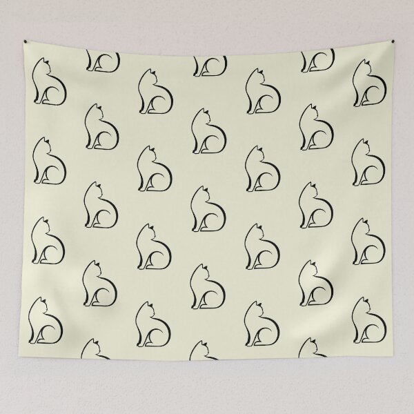 Item preview, Minimalist Cat Line Art Aesthetic Feline Silhouette designed and sold by IvoryArtDesign.