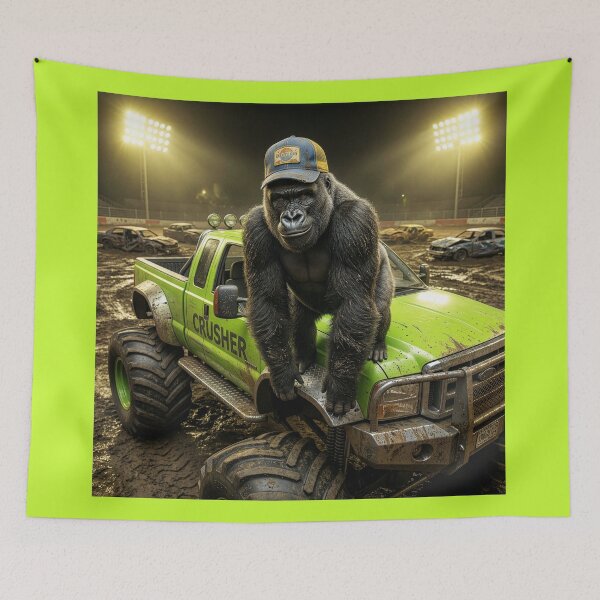 Item preview, Monster Car Crushin' Gorilla designed and sold by Tridentulus.