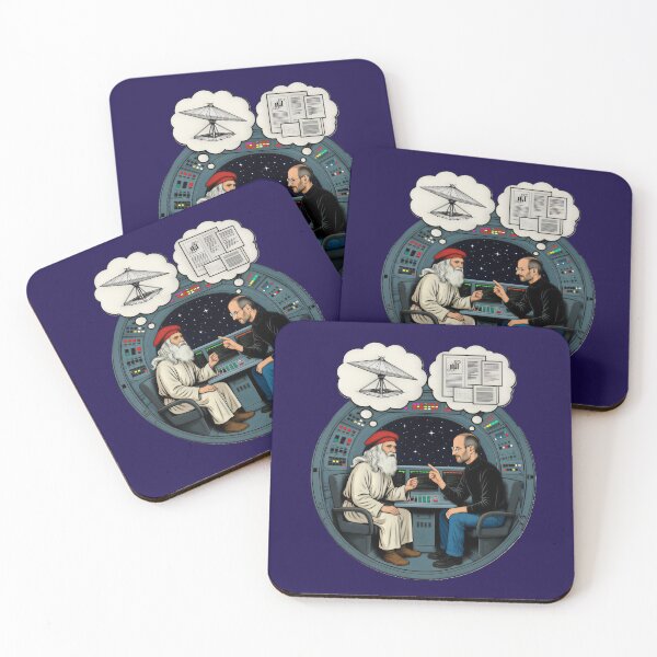 Item preview, Leonardo da Vinci Meets Tech Visionary in Space - Renaissance Genius and Innovation Pioneer Time Travel Conversation designed and sold by SammyMorry.