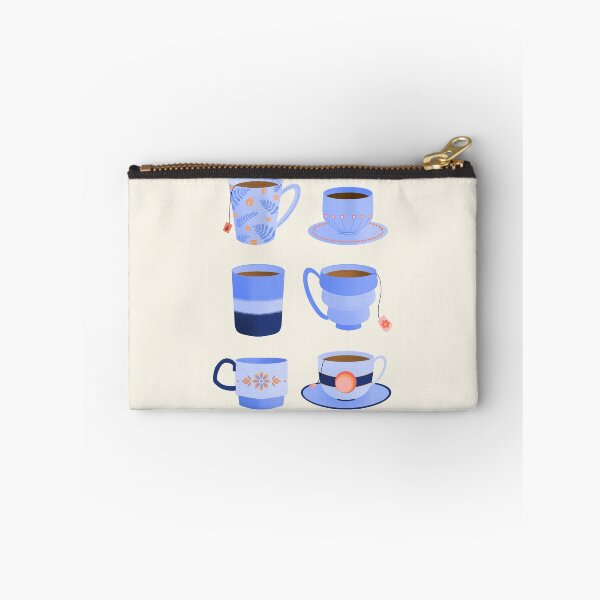 Item preview, Retro tea party - blue ceramic cups designed and sold by Home Cyn Home.
