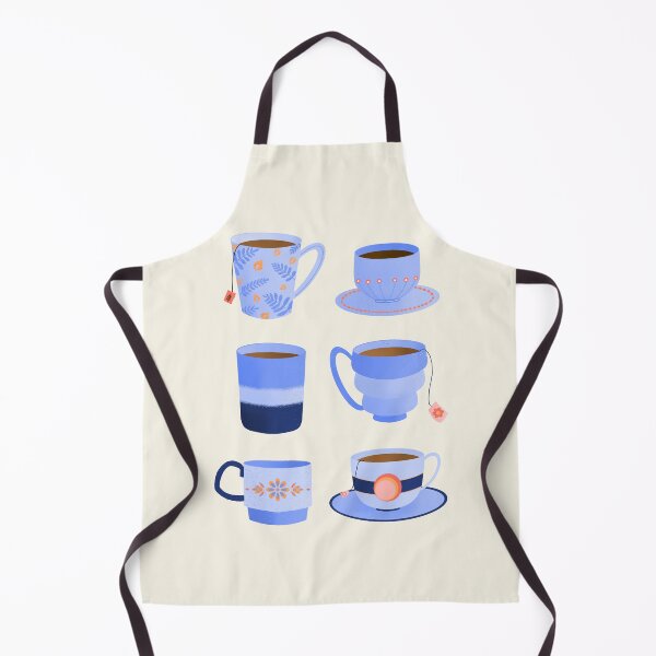 Item preview, Retro tea party - blue ceramic cups designed and sold by Home Cyn Home.