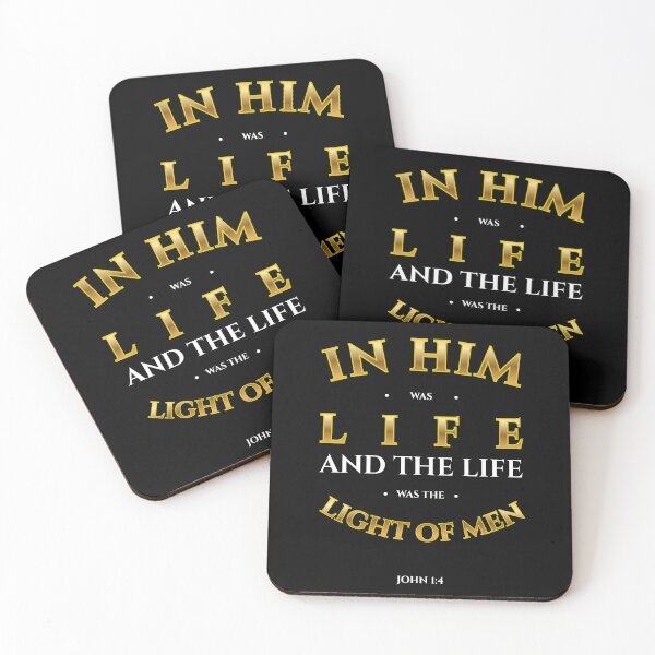 Item preview, John 1:4 Gold Bible Verse Typography designed and sold by Clothed in Scripture.