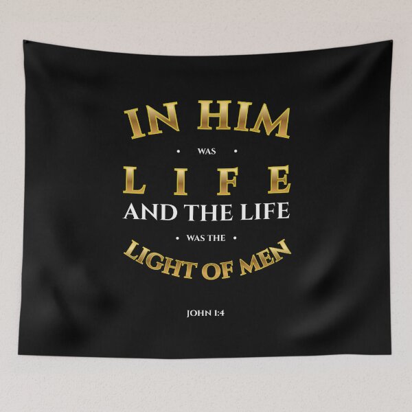 Item preview, John 1:4 Gold Bible Verse Typography designed and sold by Clothed in Scripture.