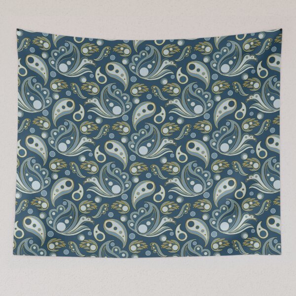 Item preview, Moody blue mod paisley designed and sold by Home Cyn Home.