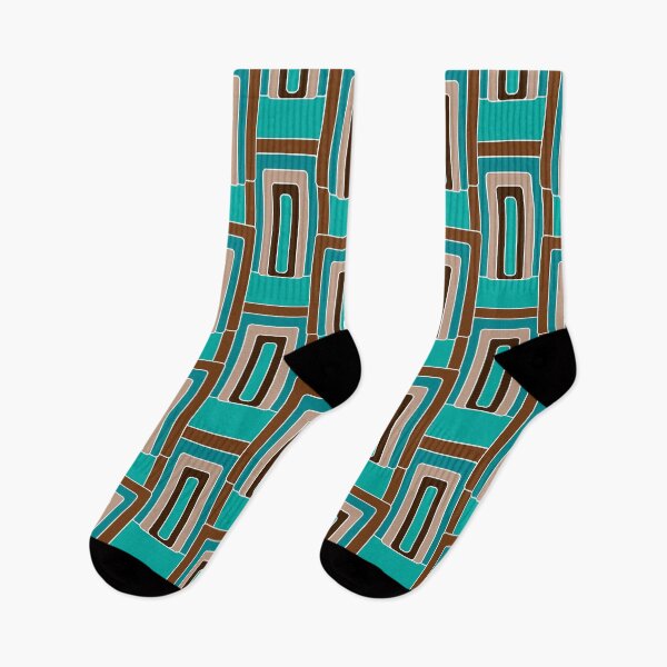 Item preview, Turquoise and brown Art Deco mod arches designed and sold by Home Cyn Home.