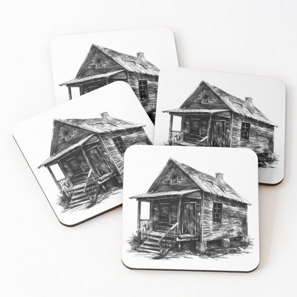 Item preview, Old Wooden Cabin – Rustic Americana Line Art Illustration designed and sold by inkoutninja.