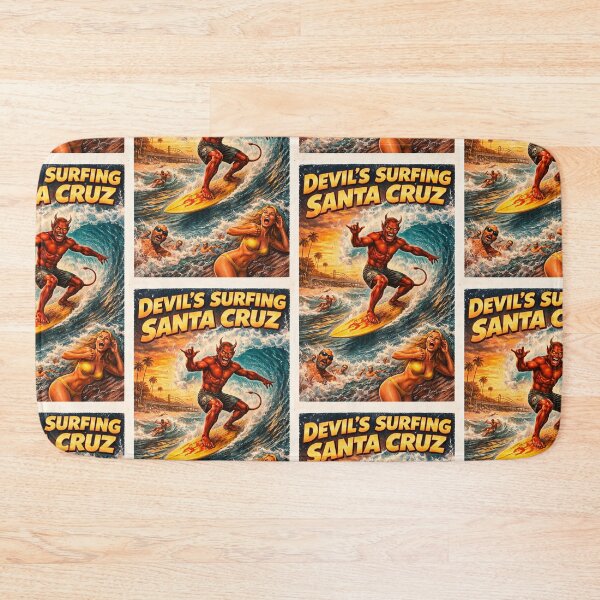 Item preview, Devil surfs Santa Cruz, California  designed and sold by PIXEL POP DESIGNS - Beyond the Norm!.