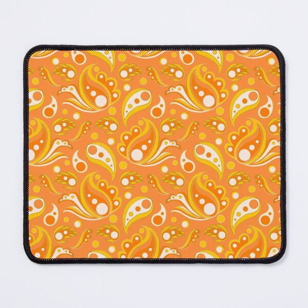 Item preview, Groovy orange 70s mod paisley designed and sold by Home Cyn Home.
