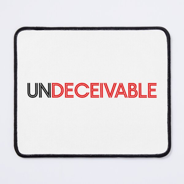 Item preview, UNDECEIVABLE black & red graphic text design by Mistah Wilson designed and sold by The Street Sign Store.
